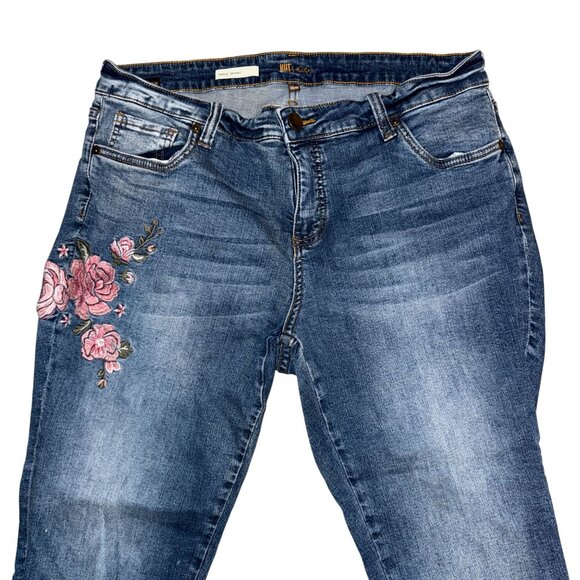 Kut from the Kloth Womens Plus Size 16W 26 Ankle Skinny Distressed Floral - Picture 3 of 8